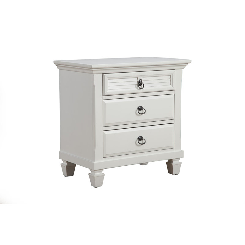 Birch Lane Onyx 3 Drawer Nightstand, White & Reviews Wayfair Canada